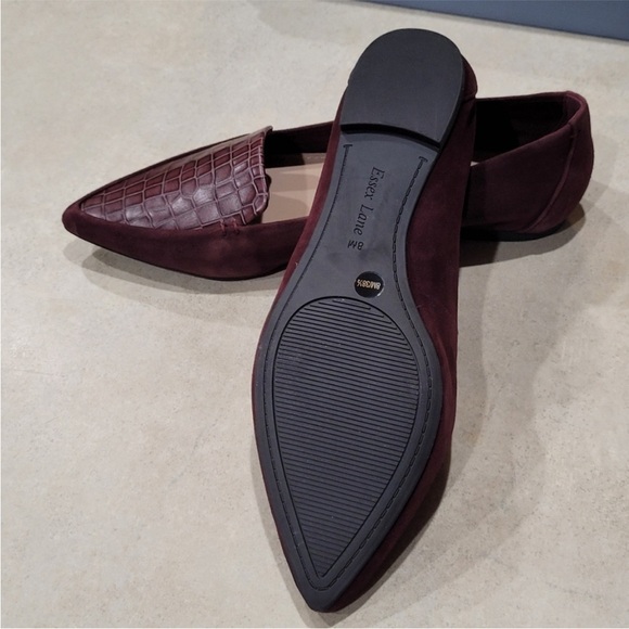 Essex Lane Loafer El-Aleanor Deep Wine Suede Crocodile Size 7.5 New in … - Picture 5 of 10